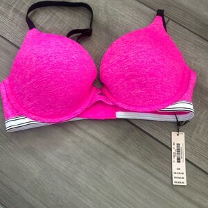 Victoria's Secret Hot Pink Bra with Black Straps
